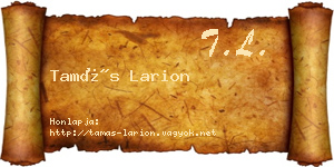 Tamás Larion névjegykártya
