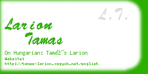 larion tamas business card